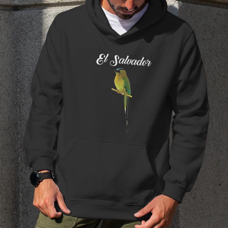 El Salvador Torogoz National Bird Salvadorian Pupusas Flag Men Hoodie