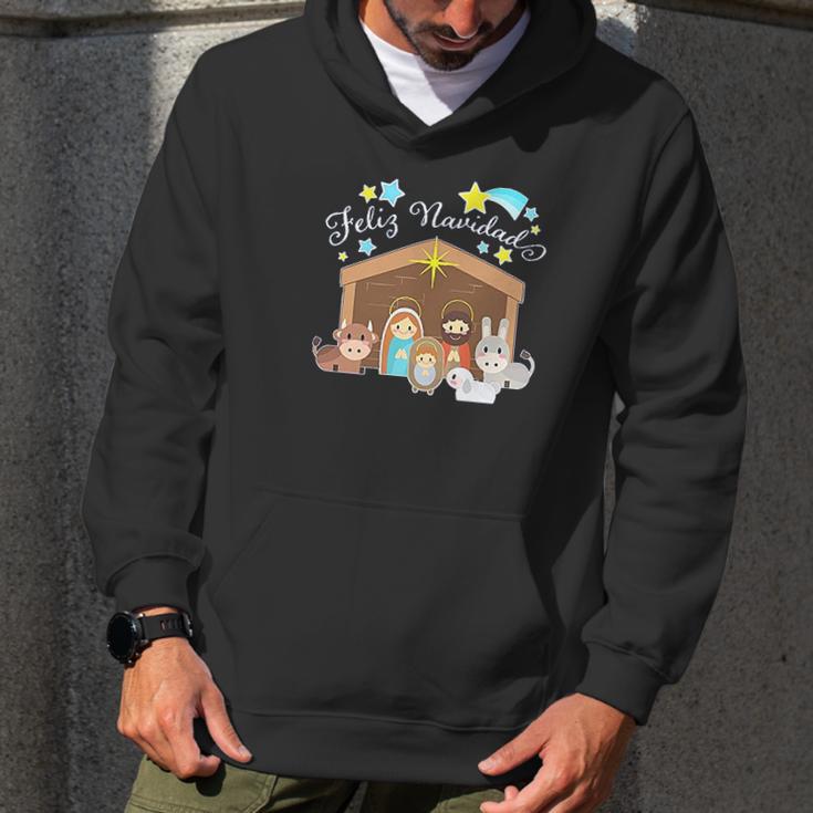 Feliz Navidad Cute Nativity Scene Men Hoodie