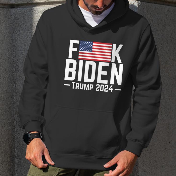 Fuck Biden American Flag Trump 2024 Shirt Men Hoodie