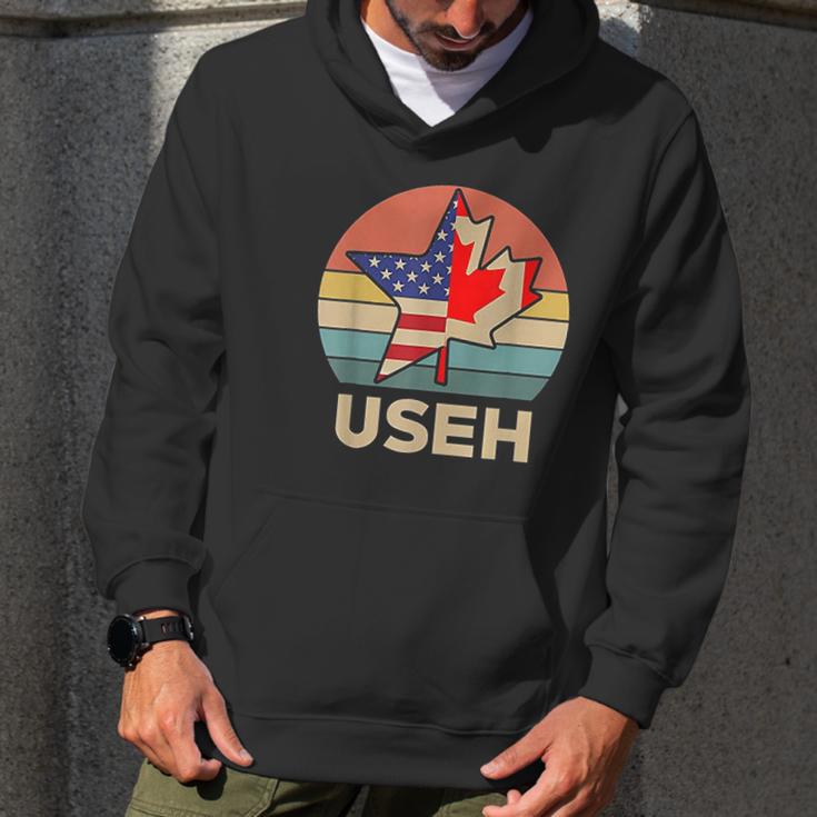 Funny Useh America Canada Flag American Canadian Men Hoodie