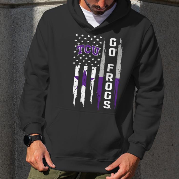 Go Tcu Horned Frogs American Flag Men Hoodie