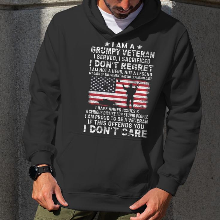 I Am A Groumpy I Served I Sacrificed I Dont Regret Veteran Men Hoodie