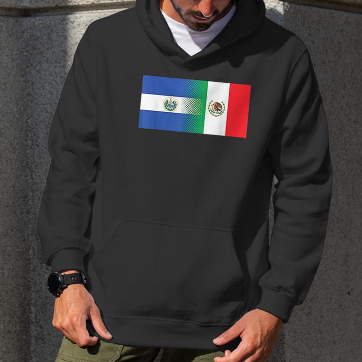 Half Mexican Half Salvadorian Flag Mexico El Salvador Men Hoodie