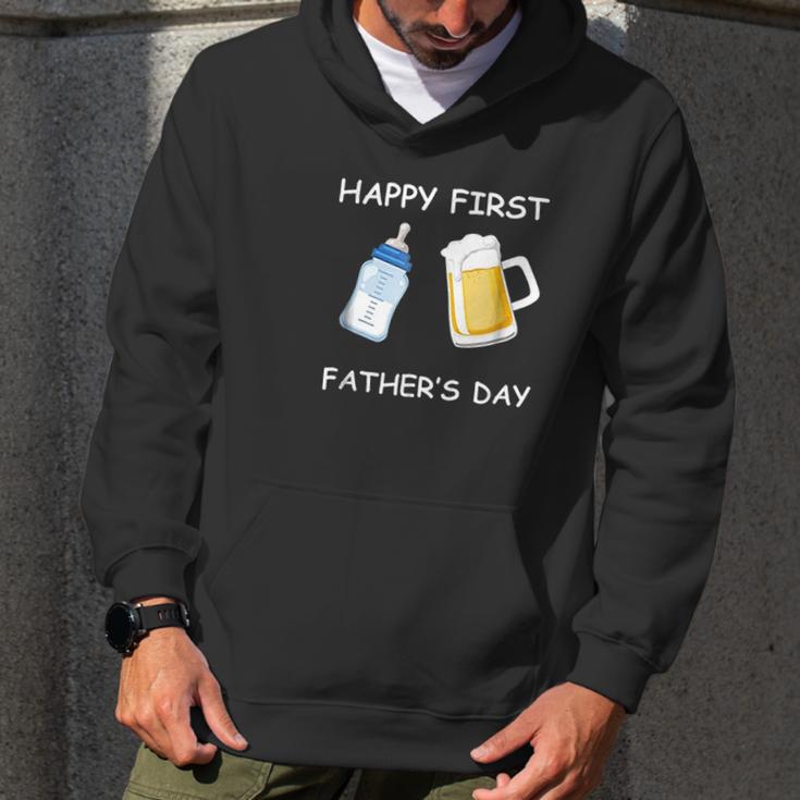 Happy First Fathers Day Funny Emoji Men Gift Men Hoodie