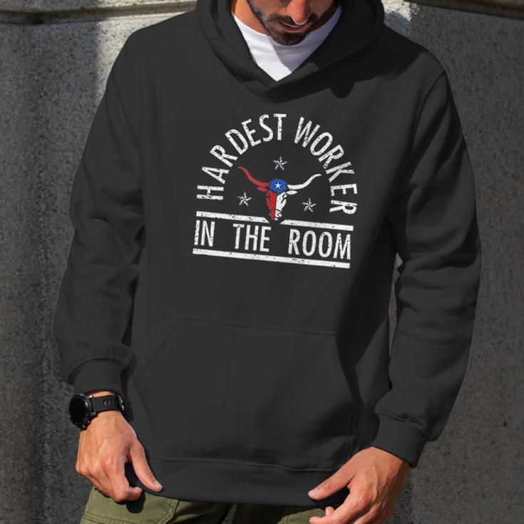 Hardest Worker In The Room Longhorn Flag Men Hoodie