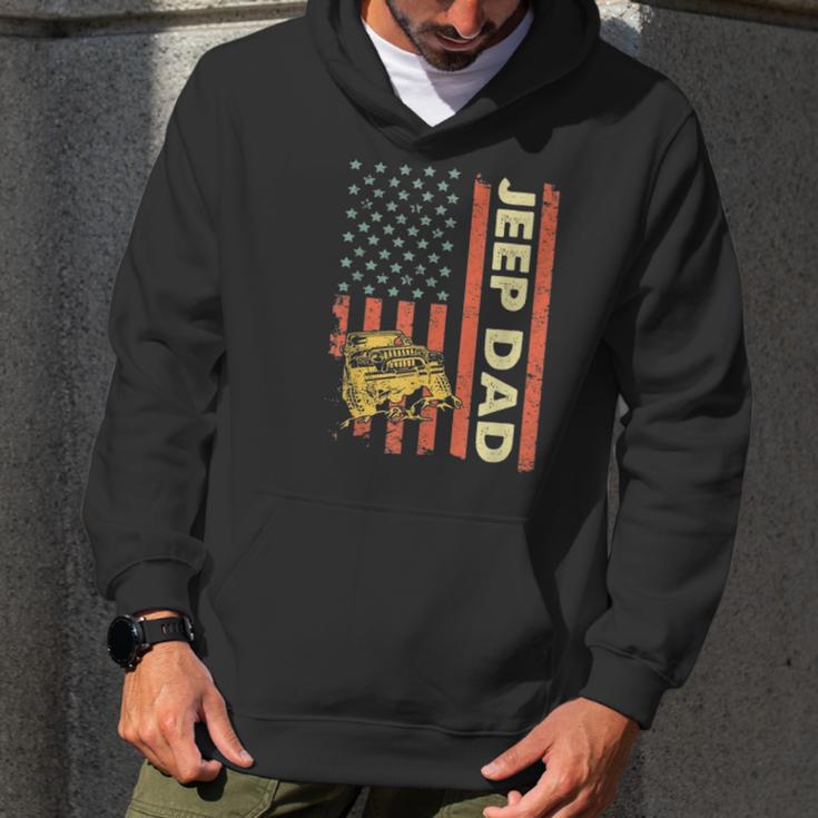 Jeep Dad American Flag Fars Day 4Th Of July Men Hoodie