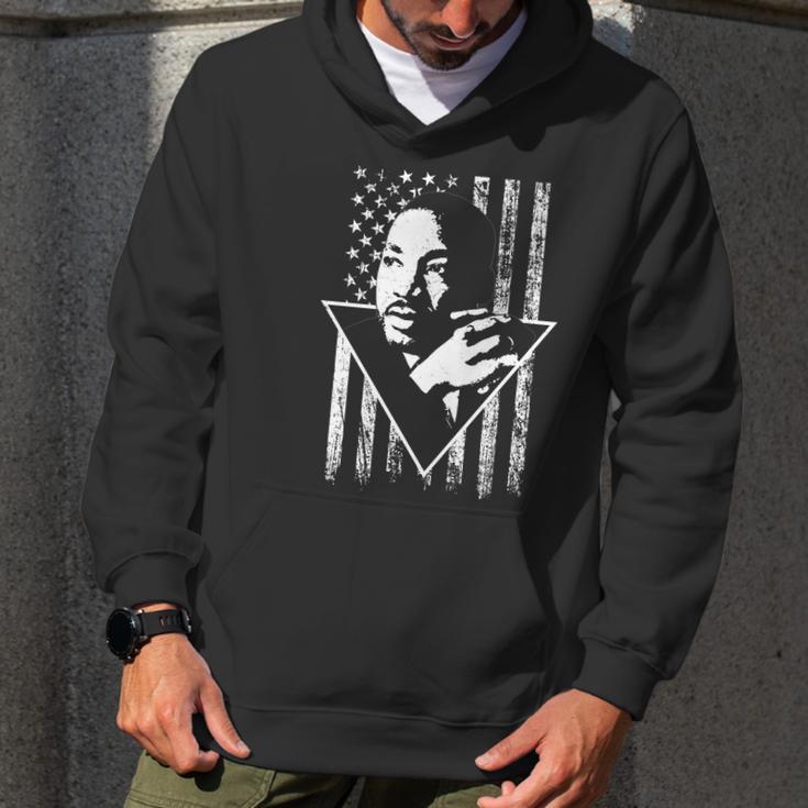 Martin Luther King Jr Distressed Usa Flag Men Hoodie