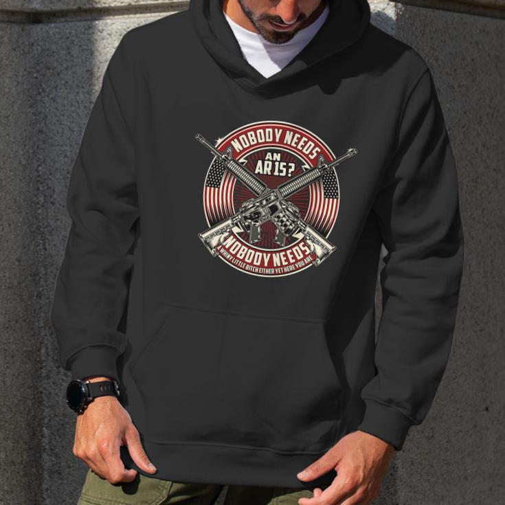 Nobody Needs An Ar15 Veteran Graphic Design Printed Casual Daily Basic Men Hoodie