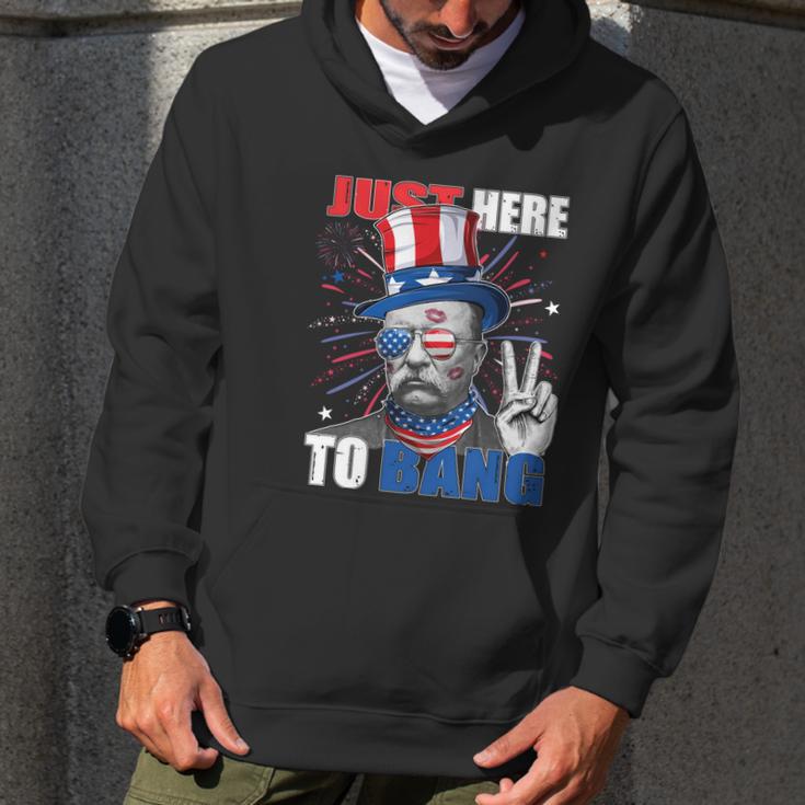 Theodore Roosevelt 4Th Of July Just Here To Bang American Flag Men Hoodie