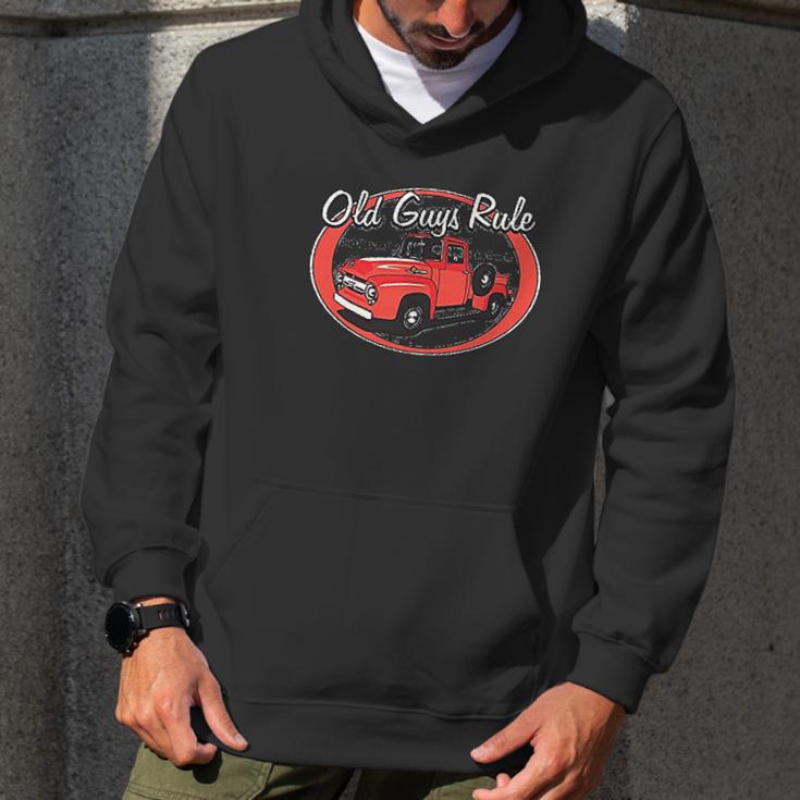 Old Guys RuleShirt For Men | Red Truck | Charcoal Men Hoodie