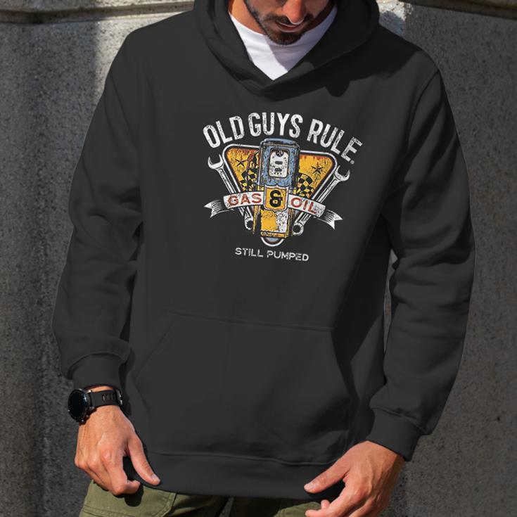 Old Guys Rule For Men Vintage Gas Pump Men Hoodie