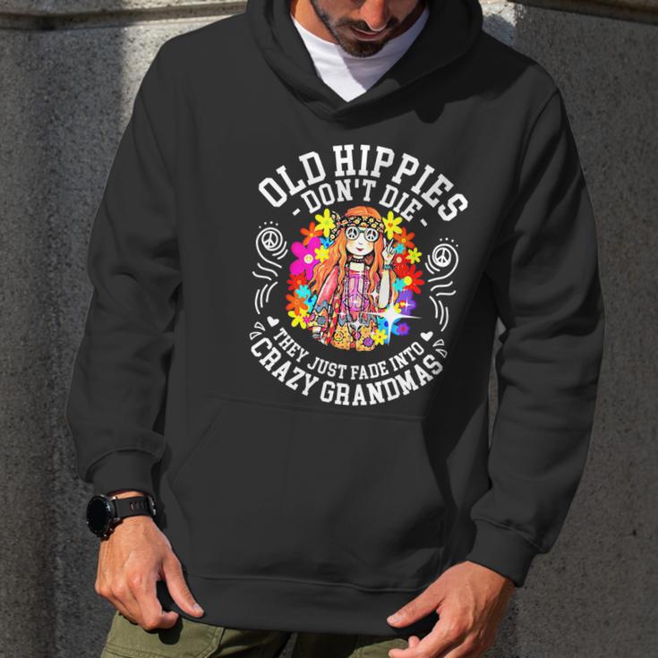 Old Hippies Dont Die They Just Fade Into Crazy Grandparents Men Hoodie