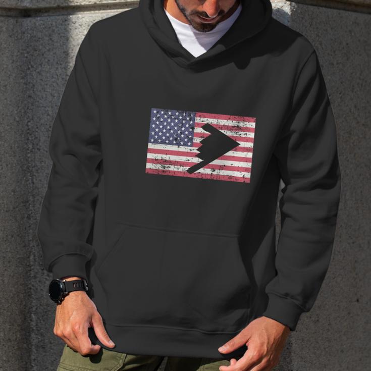 Patriotic B2 Stealth Bomber American Flag T-Shirt Men Hoodie