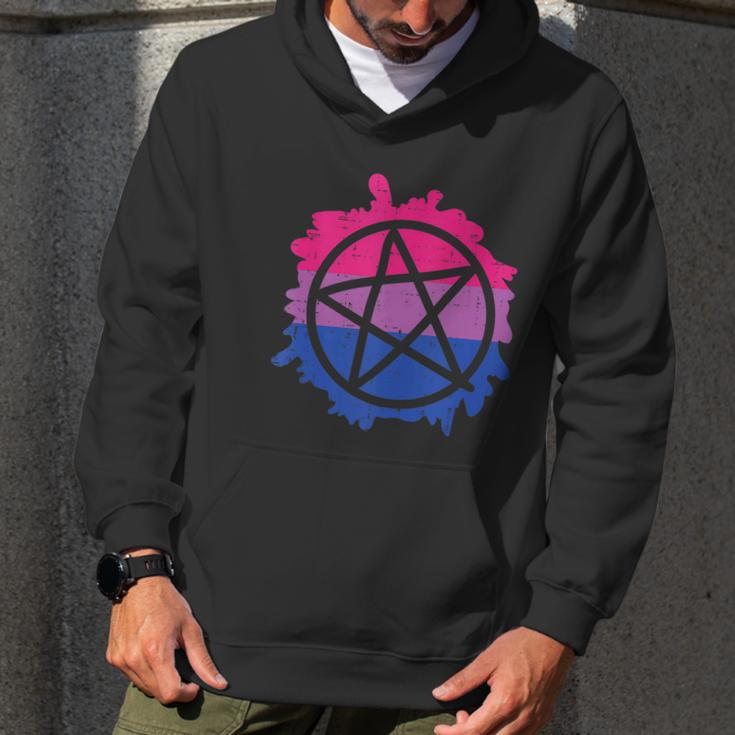 Pentagram Satanic Goth Lgbtq Bisexual Flag Gay Pride Ally Bi Men Hoodie