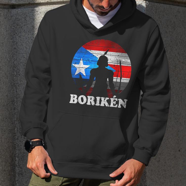 Puerto Rican Flag Taino Sun Boriken Borinquen Borikua Taino Men Hoodie