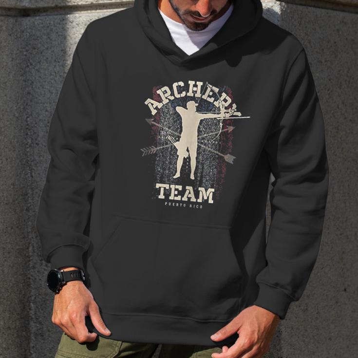 Puerto Rico Archery Team Sports Puerto Rican Flag Bow Men Hoodie