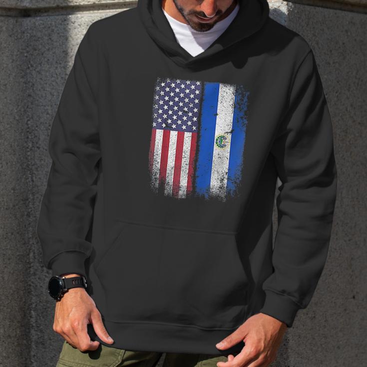 Salvadoran American Flag El Salvador Salvadorean Salvadorian Men Hoodie