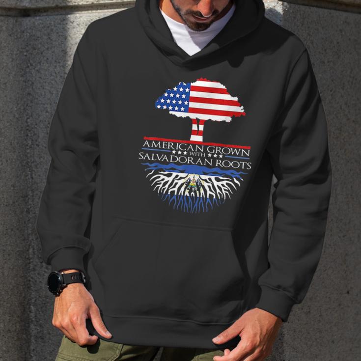 Salvadoran Roots American Grown Tree Flag Usa El Salvador Men Hoodie