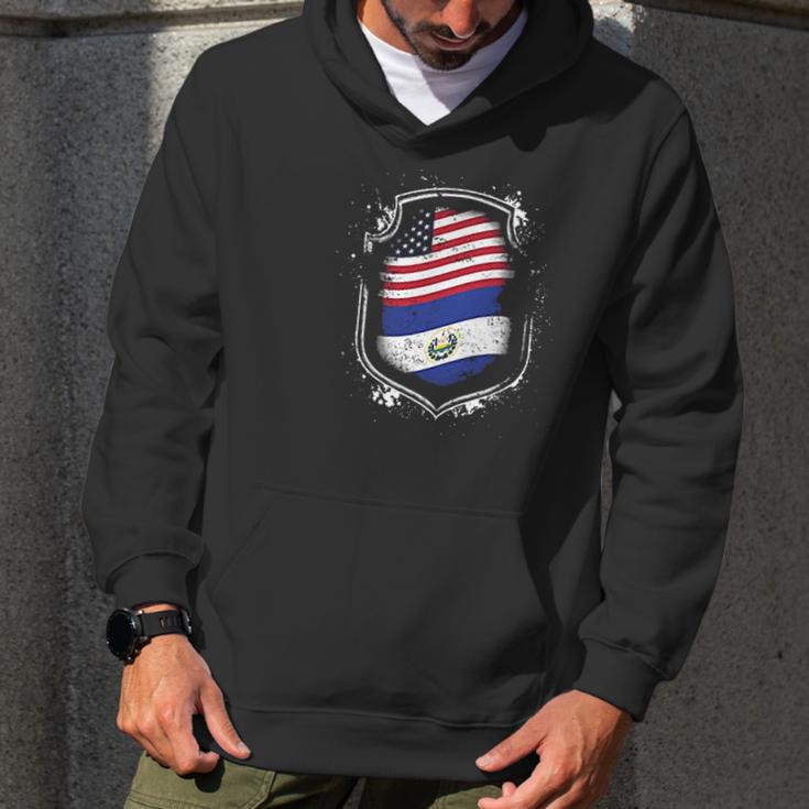 Salvadorian American Flags Of El Salvador And Usa Men Hoodie