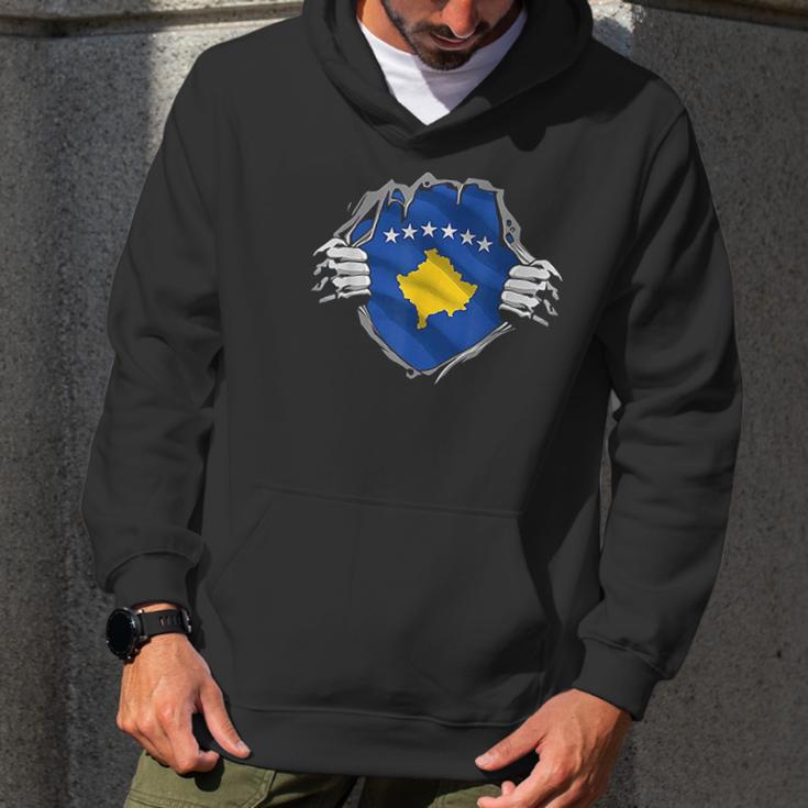 Super Kosovar Heritage Kosovo Roots Flag Gift Men Hoodie