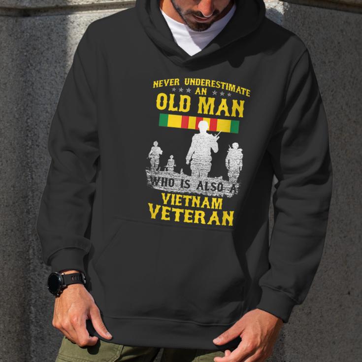 Mens Never Underestimate An Old Man Vietnam Veteran Gift Graphic Design Printed Casual Daily Basic Men Hoodie