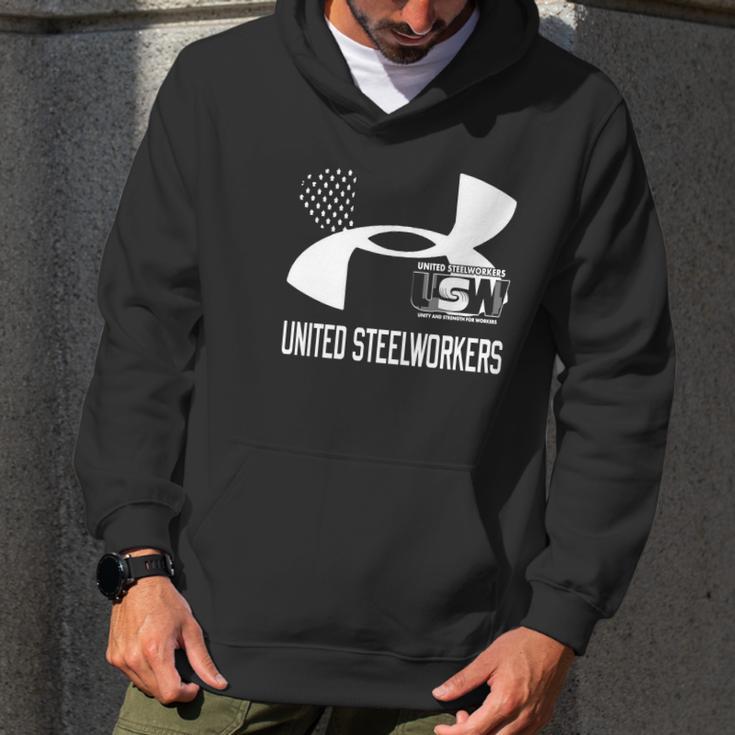 United Steelworkers Unity And Strength For Workers Flag Men Hoodie