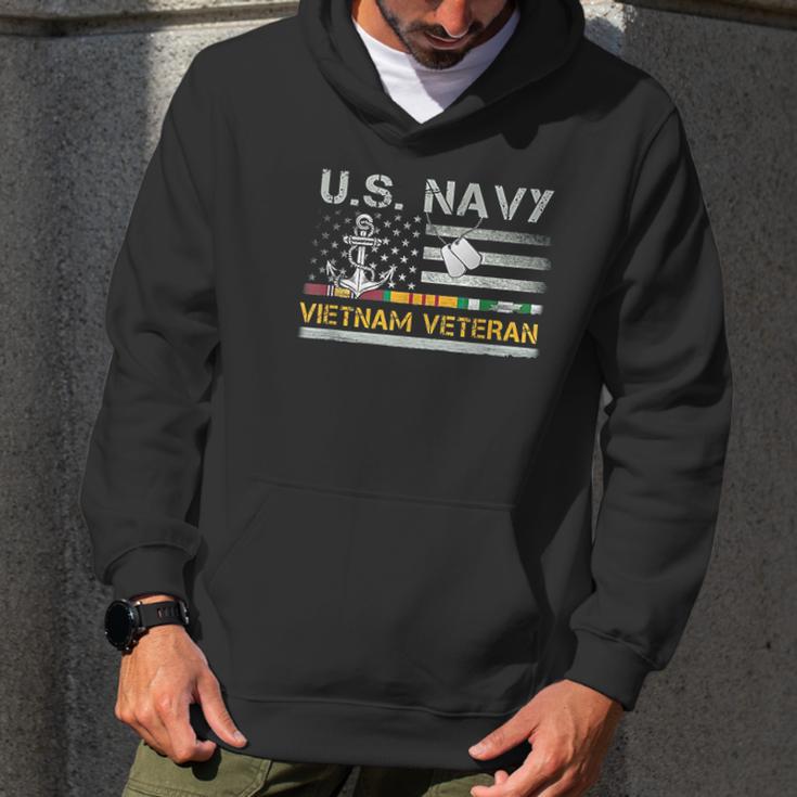 Us Navy Vietnam Veteran Usa Flag Vietnam War Men Hoodie