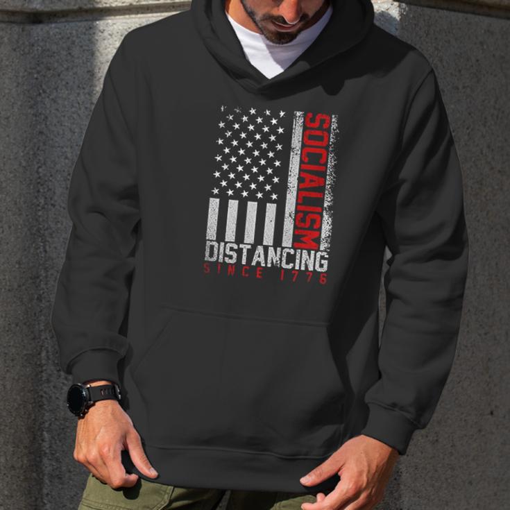 Usa Flag Socialism Distancing Since 1776 Men Hoodie