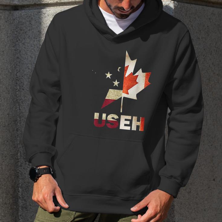 Useh Leaf Canadian American Flag Canada Usa Gift Men Hoodie