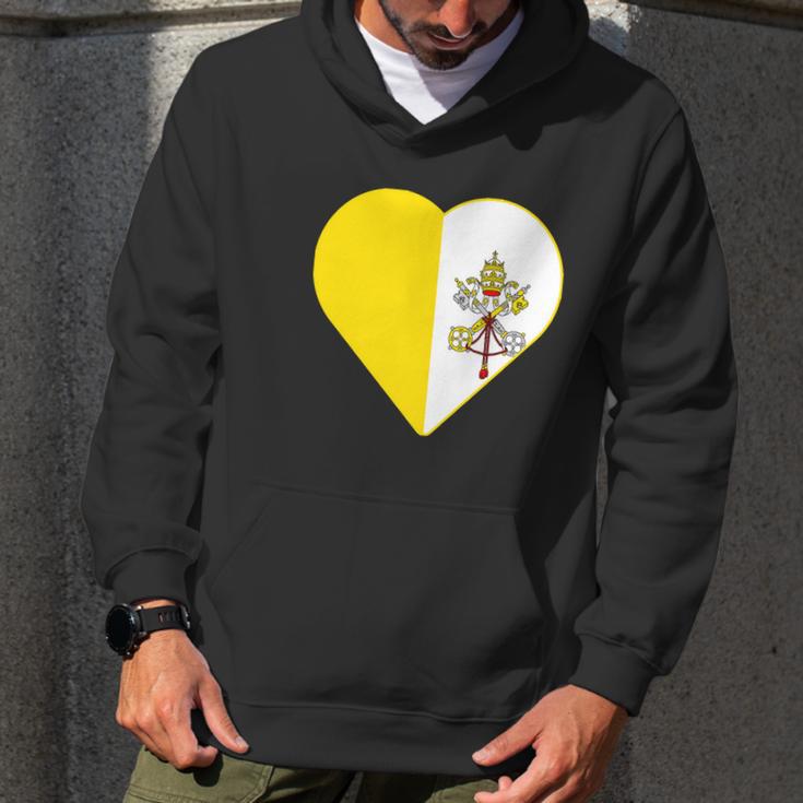 Vatican City Flag Heart Men Hoodie