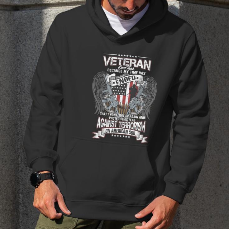 Veteran On American Soil Graphic Design Printed Casual Daily Basic Men Hoodie