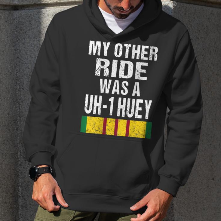 Vietnam Veteran Biker Uh-1 Huey Helicopter Men Hoodie