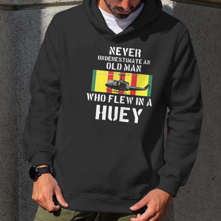 Vietnam Veteran Vet Huey Helicopter Men Hoodie