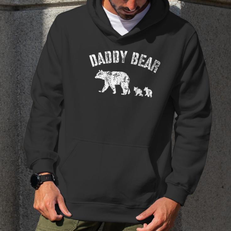 Vintage Daddy Bear With 2 Two Cubs Dad Father Papa Gift Men Hoodie