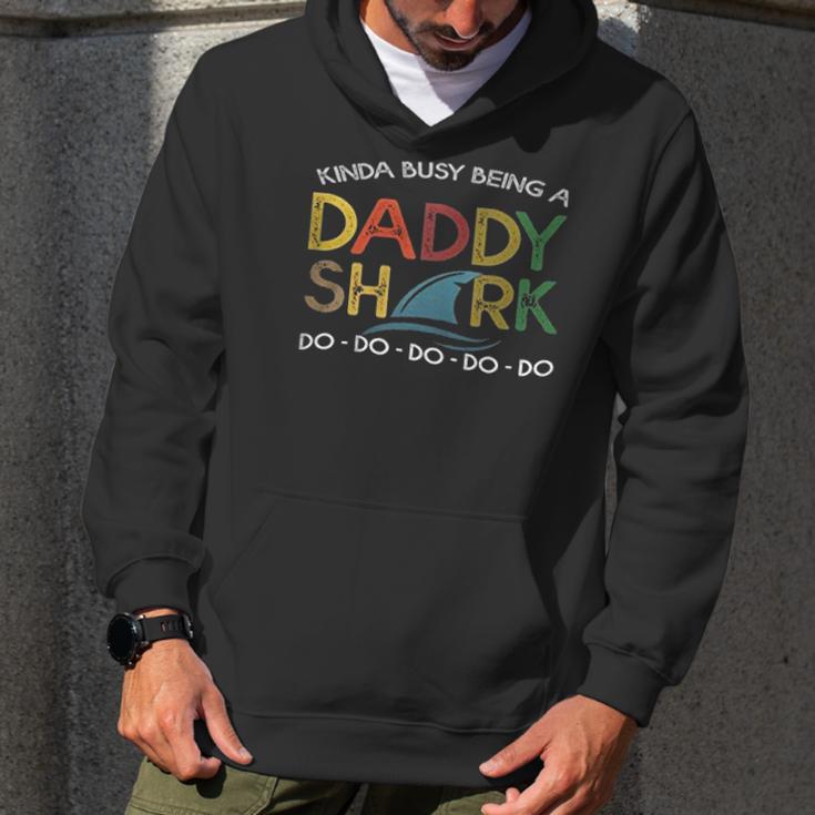 Vintage Daddy Shark Doo Doo Daddy Gifts Men Hoodie