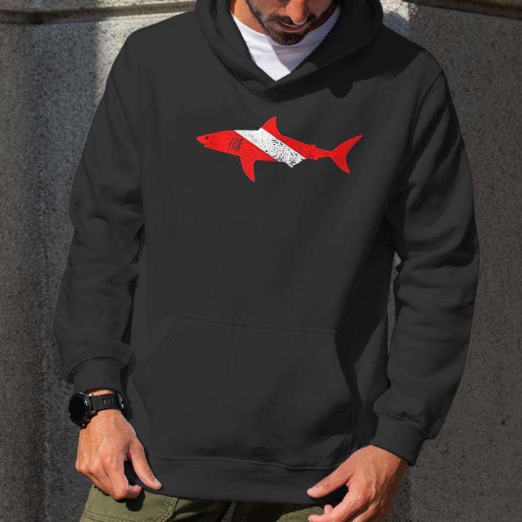 Vintage Shark Scuba Dive Diver Down Flag Emoji Men Hoodie