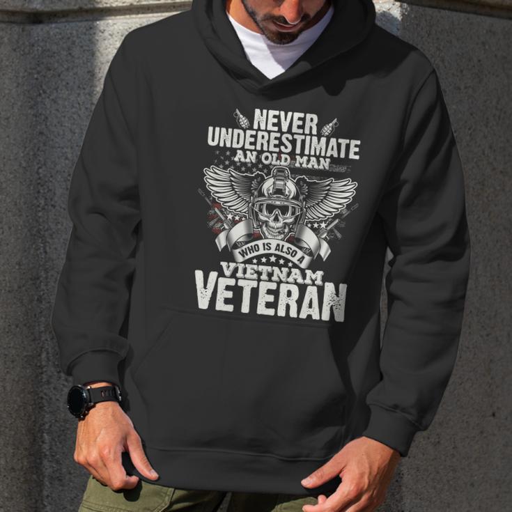 Vintage Us Flag Vietnam Veteran Fathers Day Grandfather Gift Graphic Design Printed Casual Daily Basic Men Hoodie