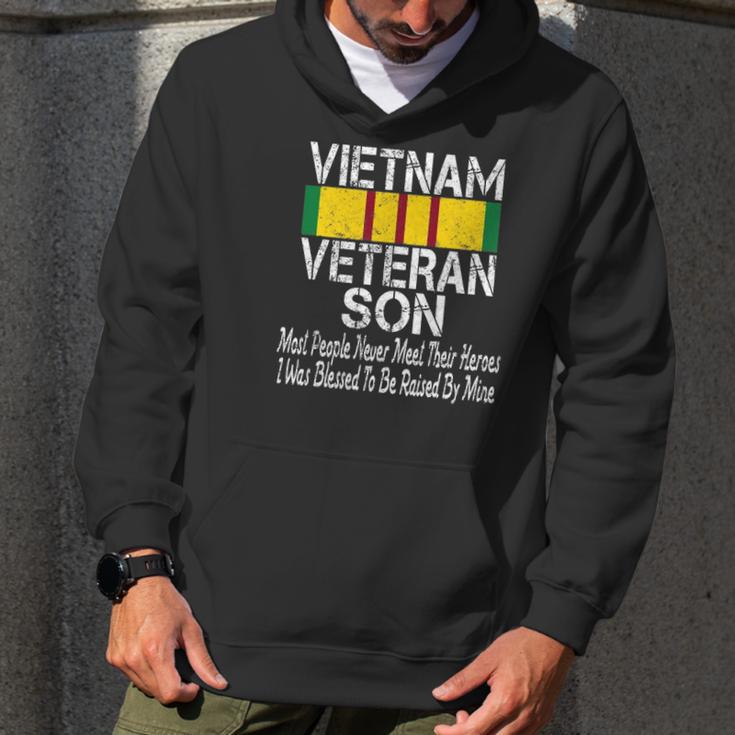 Vintage Us Military Family Vietnam Veteran Son Men Hoodie