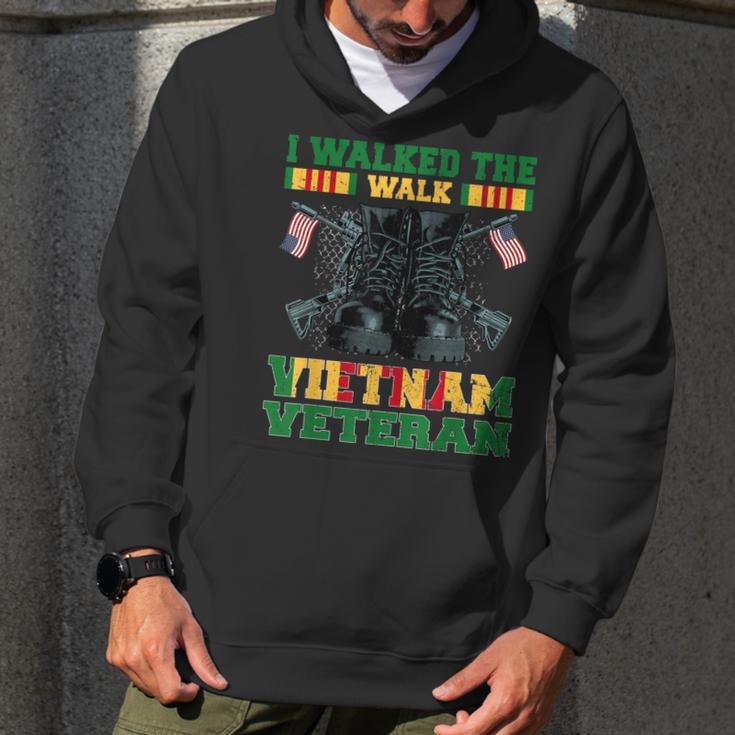 I Walked The Walk Vietnam Veteran American Flag Veterans Day Men Hoodie