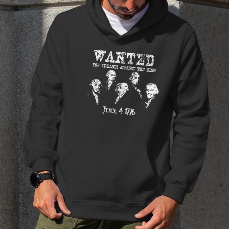 Wanted Treason Founding Fathers 1776 Independence Day Men Hoodie