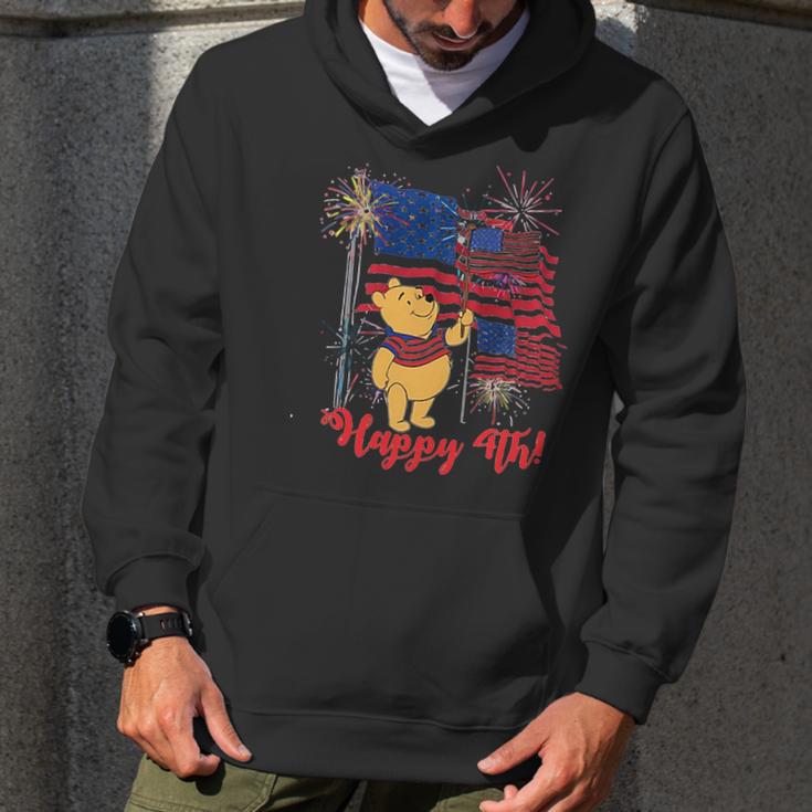 Winnie The Pooh Happy 4Th July American Flag Men Hoodie