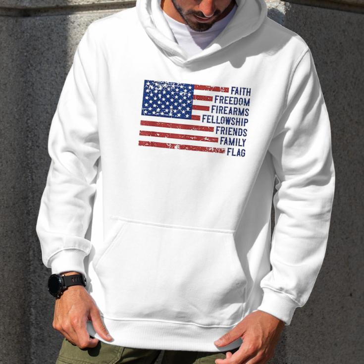 Faith Freedom Firearms Fellowship Friends Family Flag Men Hoodie