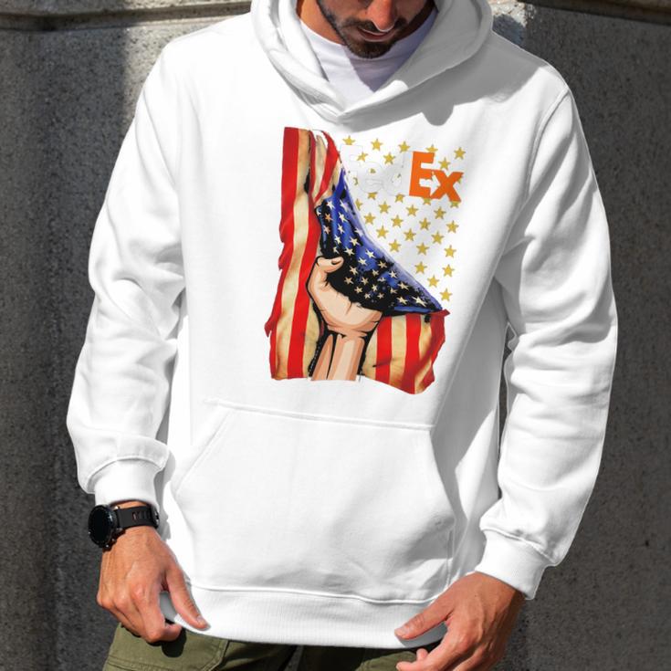 Fedex And American Flag Independence Day Men Hoodie