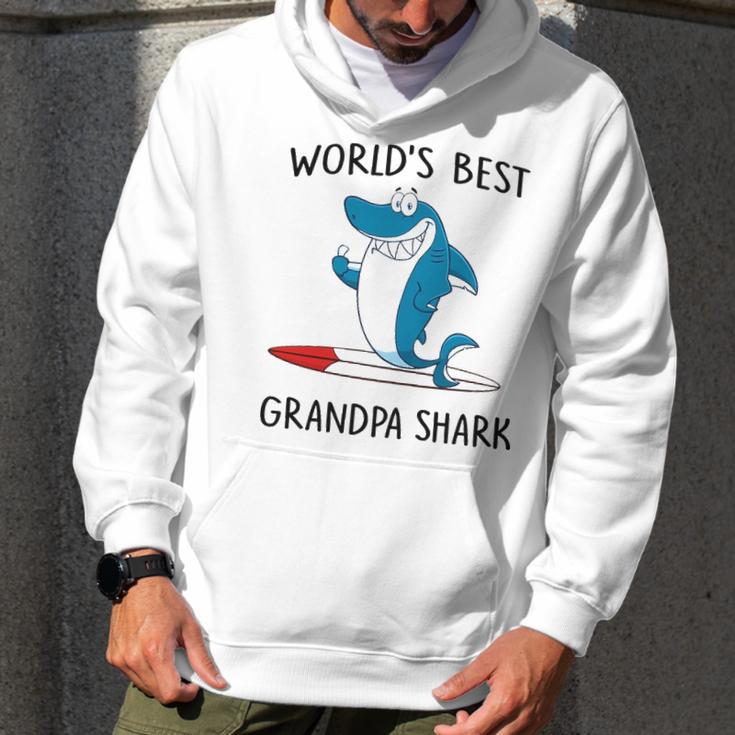 Grandpa Gift Worlds Best Grandpa Shark Men Hoodie