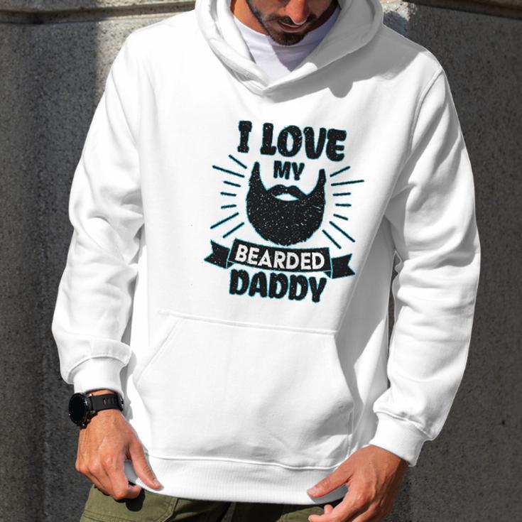 I Love My Bearded Daddy For Fathers Day With Grunge Infant Creeper Men Hoodie