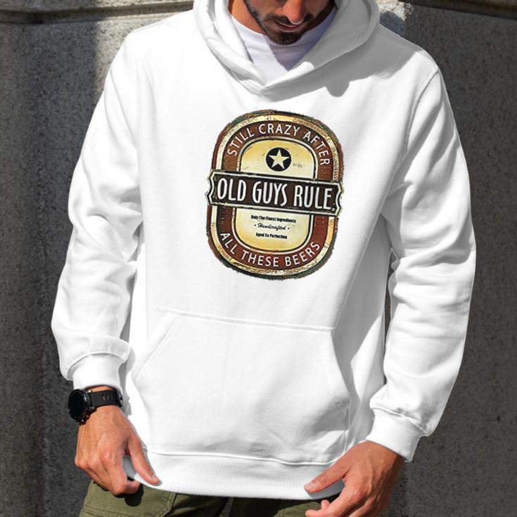 Old Guys Rule Crazy Brew Lake Blue Men Hoodie