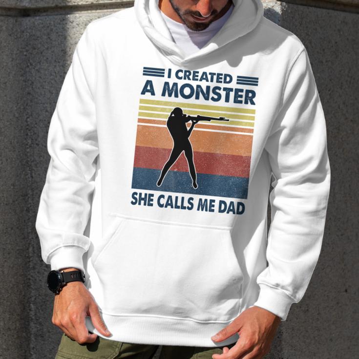 Vintage I Created A Monster Shooting She Calls Me Dad 2020 Men Hoodie