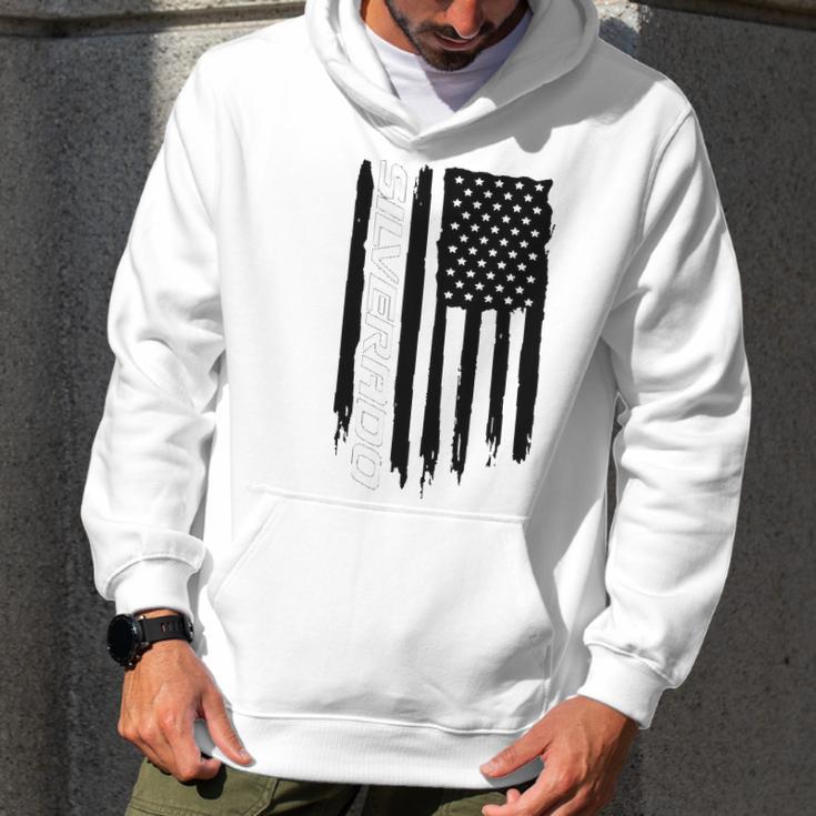 Wheel Spin Addict Silverado 1500 Truck American Flag Men Hoodie