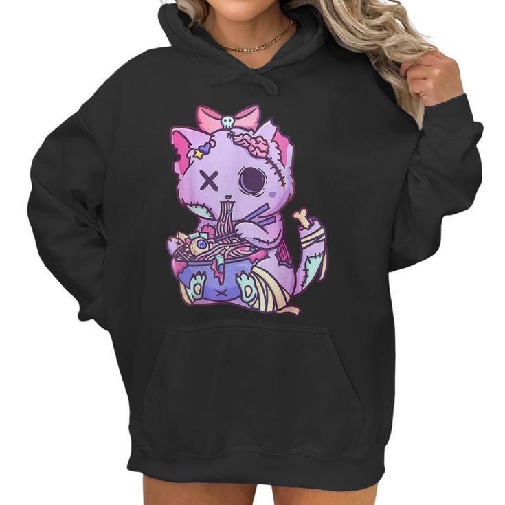 Cat Ramen Bowl Pastel Goth Nu Goth Anime Otaku Japanese  V3 Men Women T-Shirt Graphic Print Casual Unisex Tee Women Hoodie