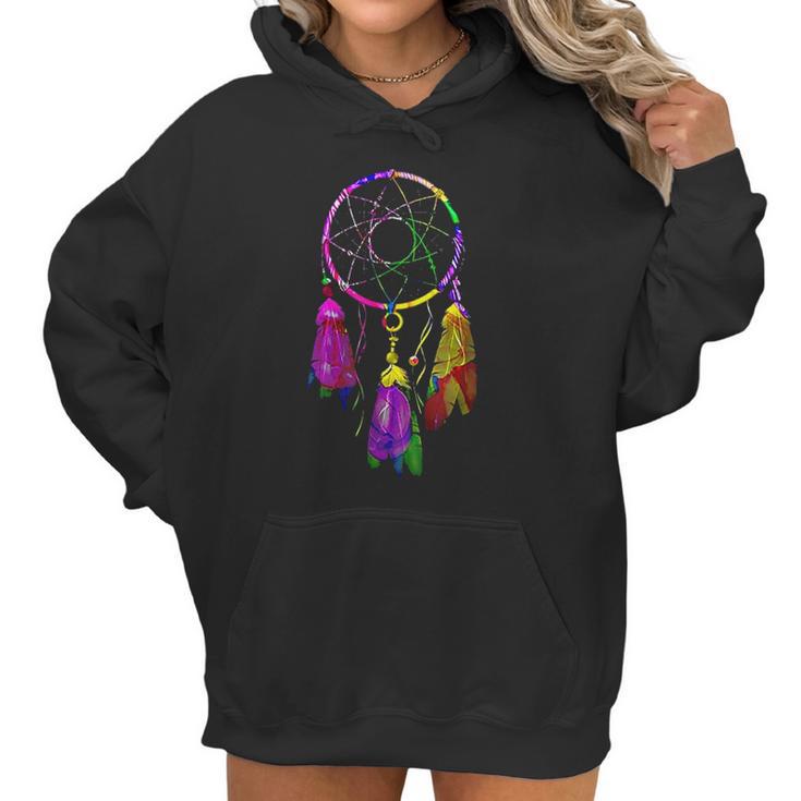 Colorful Dreamcatcher Feathers Native American Indian Tribal Women Hoodie